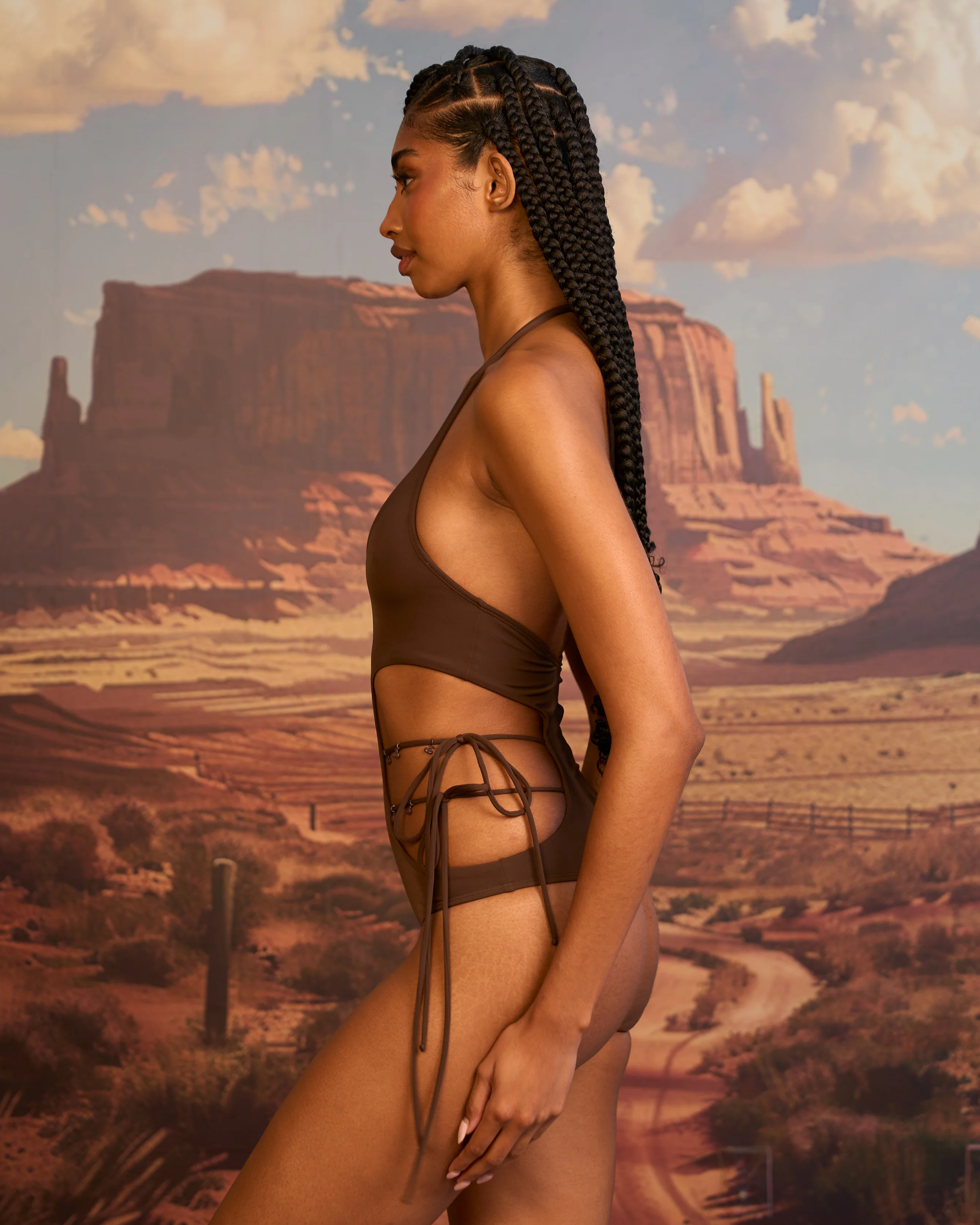 Ava One-Piece in Brown - Image 3