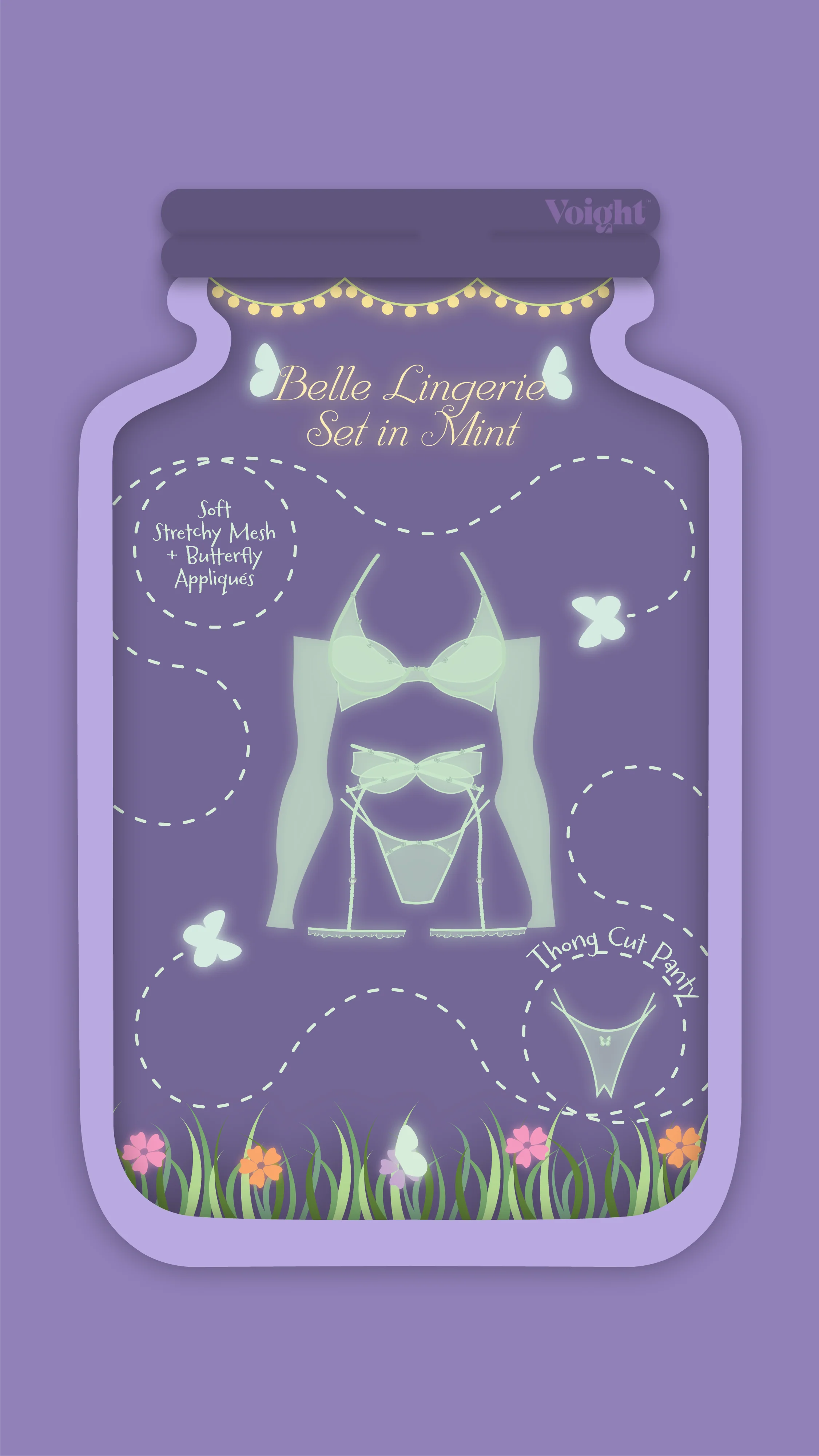 Belle Garter in Mint - Image 7