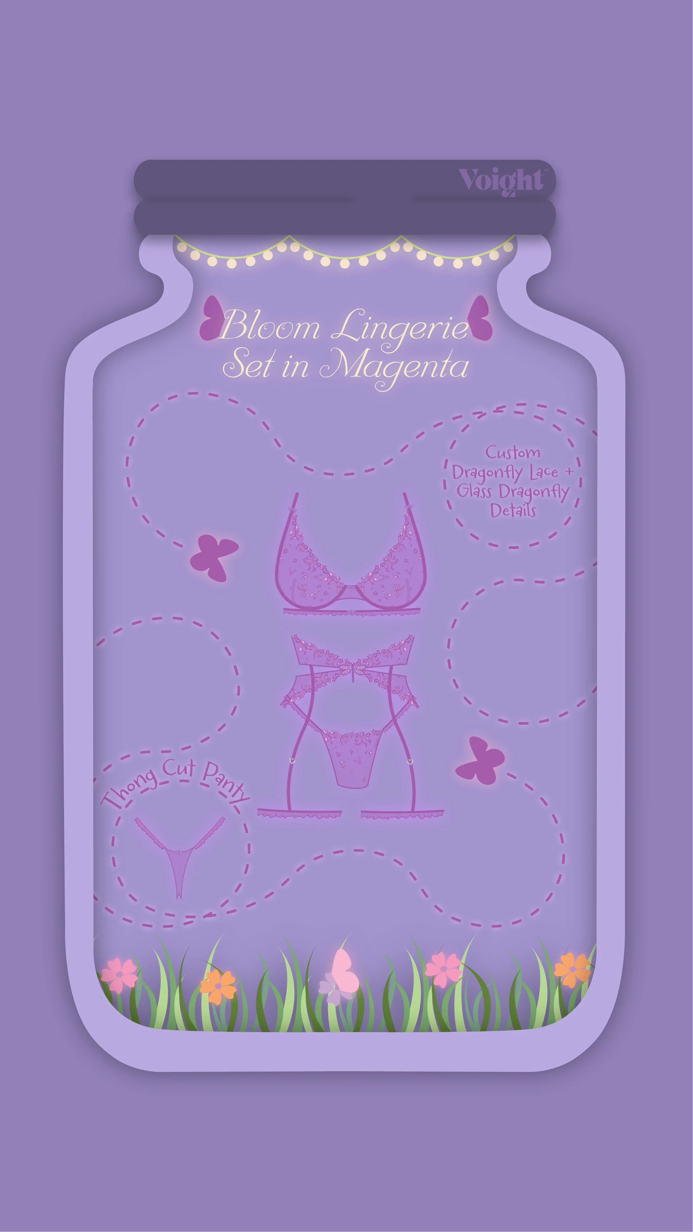 Bloom Garter in Magenta - Image 3