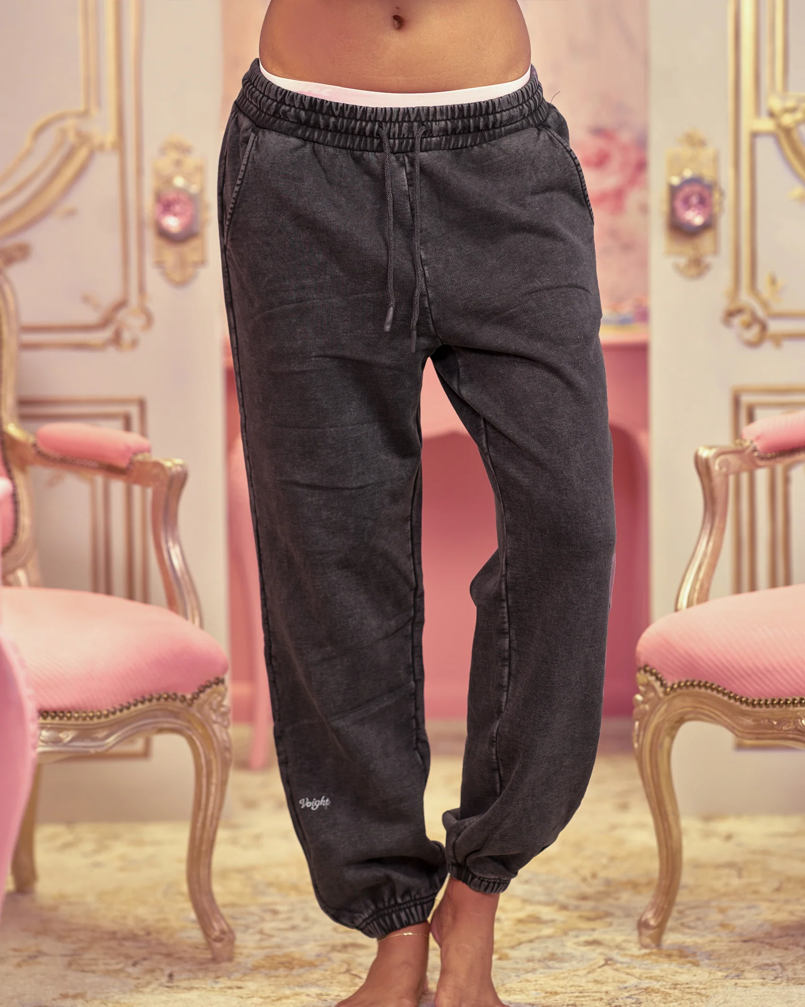 Kiss Me Sweatpants in Black - Image 2
