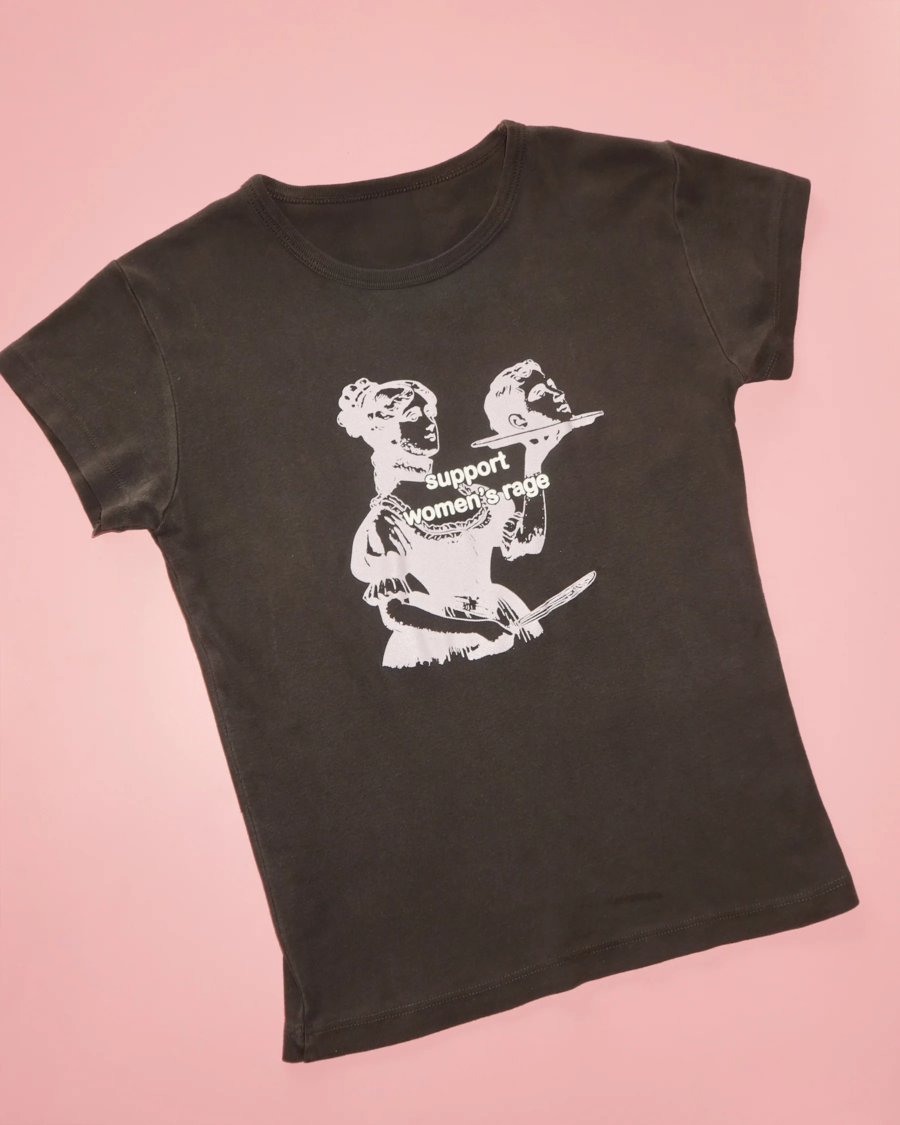 PRE-ORDER Support Women's Rage Tee in Charcoal - Image 5