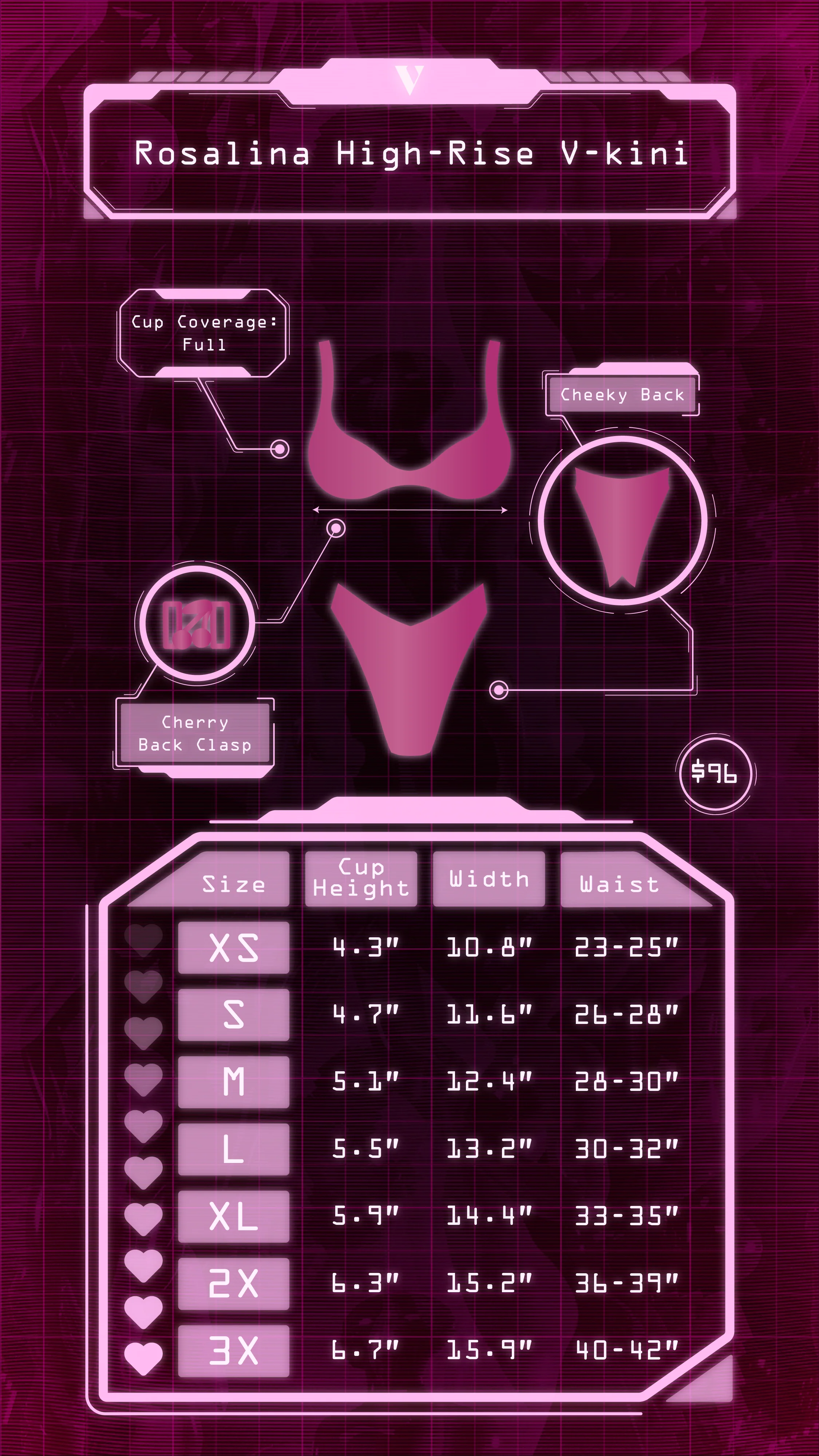 Rosalina V-kini Bottom in Magenta - Image 7