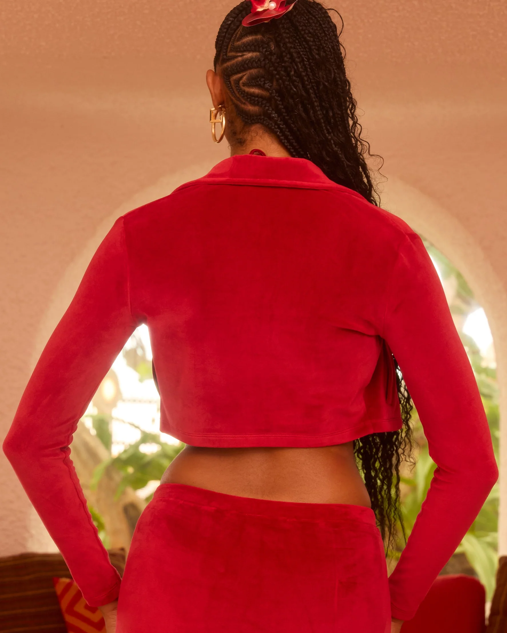 Vacation Crop Jacket in Red - Image 4